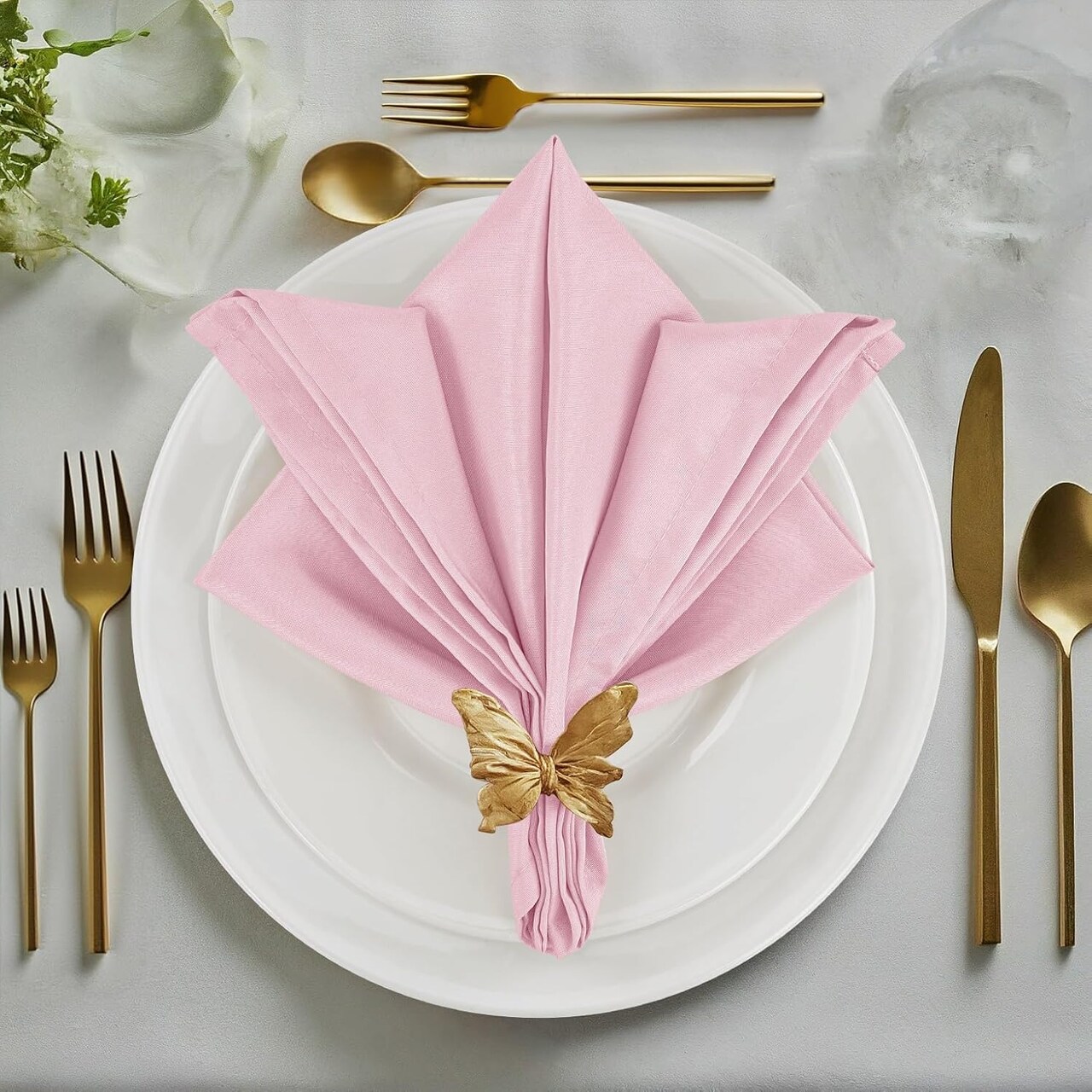 Set of 12 Pink Cloth Napkins, 20×20 in, Ideal for Dinner, Parties & Weddings